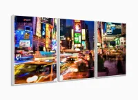 Quadro Decorativo Cidade Nova York 120x60 3 peças com moldura filete - Foto 4