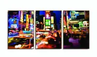 Quadro Decorativo Cidade Nova York 120x60 3 peças com moldura filete - Foto 6