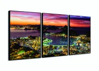 Quadro Decorativo Cidade Rio de Janeiro 120x60 3 peças com moldura filete - Foto 3