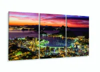 Quadro Decorativo Cidade Rio de Janeiro 120x60 3 peças com moldura filete - Foto 5