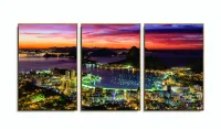 Quadro Decorativo Cidade Rio de Janeiro 120x60 3 peças com moldura filete - Foto 6