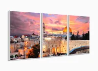Quadro Decorativo Cidade Velha Jerusalém 129x61 Sala Quarto com moldura filete - Foto 4