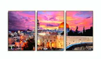 Quadro Decorativo Cidade Velha Jerusalém 129x61 Sala Quarto com moldura filete - Foto 6