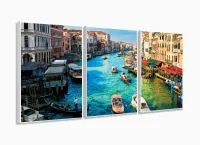 Quadro Decorativo Cidade Veneza Na Itália - Tela Em Tecido com moldura filete - Foto 4