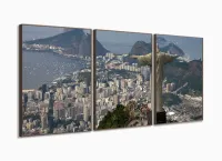 Quadro Decorativo Cristo Redentor Rio de Janeiro - Tela em T com moldura filete - Foto 2