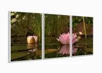 Quadro Decorativo Flores Paisagens Natureza 120x60 com moldura filete - Foto 4