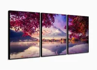 Quadro Decorativo Japão Elisyun 120x60 3 peças com moldura filete - Foto 3