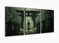 Quadro Decorativo Japão Paisagem Sala Quarto 120x60 com moldura filete - Foto 2