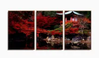 Quadro Decorativo Japão Sakura Vermelho 120x60 com moldura filete - Foto 6