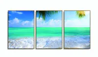 Quadro Decorativo Mar Praia Areia Férias 120x60 com moldura filete - Foto 6