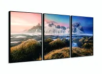 Quadro Decorativo Montanhas Neve Paisagem 120x60 com moldura filete - Foto 3