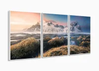 Quadro Decorativo Montanhas Neve Paisagem 120x60 com moldura filete - Foto 4