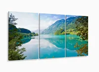 Quadro Decorativo Natureza Paisagem Em Tecido 3 Peças com moldura filete - Foto 5
