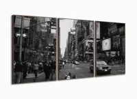 Quadro Decorativo New York Retrô - Vintage - Tela Em Tecido com moldura filete - Foto 2