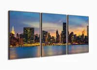 Quadro Decorativo New York Sunset 120x60 Sala Quarto com moldura filete - Foto 2