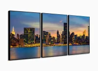 Quadro Decorativo New York Sunset 120x60 Sala Quarto com moldura filete - Foto 3