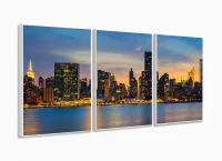 Quadro Decorativo New York Sunset 120x60 Sala Quarto com moldura filete - Foto 4