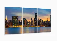Quadro Decorativo New York Sunset 120x60 Sala Quarto com moldura filete - Foto 5