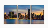 Quadro Decorativo New York Sunset 120x60 Sala Quarto com moldura filete - Foto 6