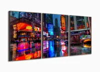 Quadro Decorativo Nova York Chuva 120x60 com moldura filete - Foto 2