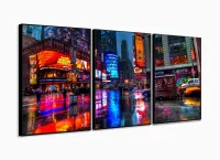 Quadro Decorativo Nova York Chuva 120x60 com moldura filete - Foto 3