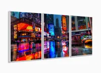 Quadro Decorativo Nova York Chuva 120x60 com moldura filete - Foto 4