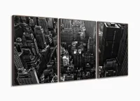 Quadro Decorativo Nova York Preto e Branco Prédios com moldura filete - Foto 2