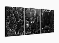 Quadro Decorativo Nova York Preto e Branco Prédios com moldura filete - Foto 3