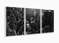 Quadro Decorativo Nova York Preto e Branco Prédios com moldura filete - Foto 4
