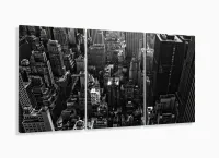 Quadro Decorativo Nova York Preto e Branco Prédios com moldura filete - Foto 5