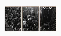 Quadro Decorativo Nova York Preto e Branco Prédios com moldura filete - Foto 6
