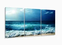 Quadro Decorativo Ondas Mar 120x60 Sala Quarto com moldura filete - Foto 5
