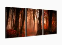 Quadro Decorativo Paisagem Árvores 120x60 Grande Em Tecido com moldura filete - Foto 2