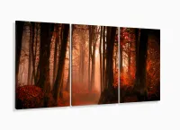 Quadro Decorativo Paisagem Árvores 120x60 Grande Em Tecido com moldura filete - Foto 5