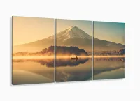 Quadro Decorativo Paisagem Barco Monte Fuji Japão com moldura filete - Foto 5