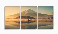 Quadro Decorativo Paisagem Barco Monte Fuji Japão com moldura filete - Foto 6