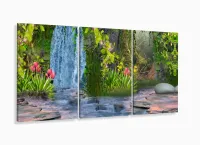 Quadro Decorativo Paisagem Cachoeira - Artístico - Tela Em Tecido com moldura filete - Foto 5