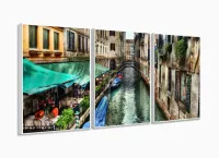 Quadro Decorativo Paisagem de Veneza Itália - Tela em Tecido com moldura filete - Foto 4