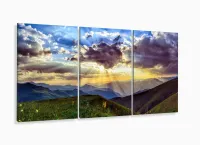 Quadro Decorativo Paisagem Montanhas Vale Arte com moldura filete - Foto 5