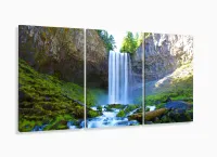 Quadro decorativo Paisagem Natureza Cachoeira - Tela em Teci com moldura filete - Foto 5