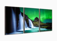 Quadro decorativo Paisagem Natureza Cachoeira - Tela em Tecido com moldura filete - Foto 2