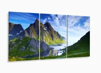 Quadro decorativo Paisagem verde Natureza - Tela em Tecido com moldura filete - Foto 5