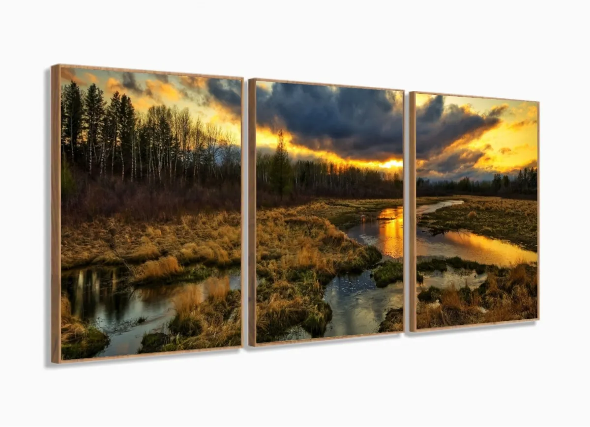 Quadro Decorativo Paisagens - Terra - Natureza - Tela Em Tecido com moldura filete Imagem