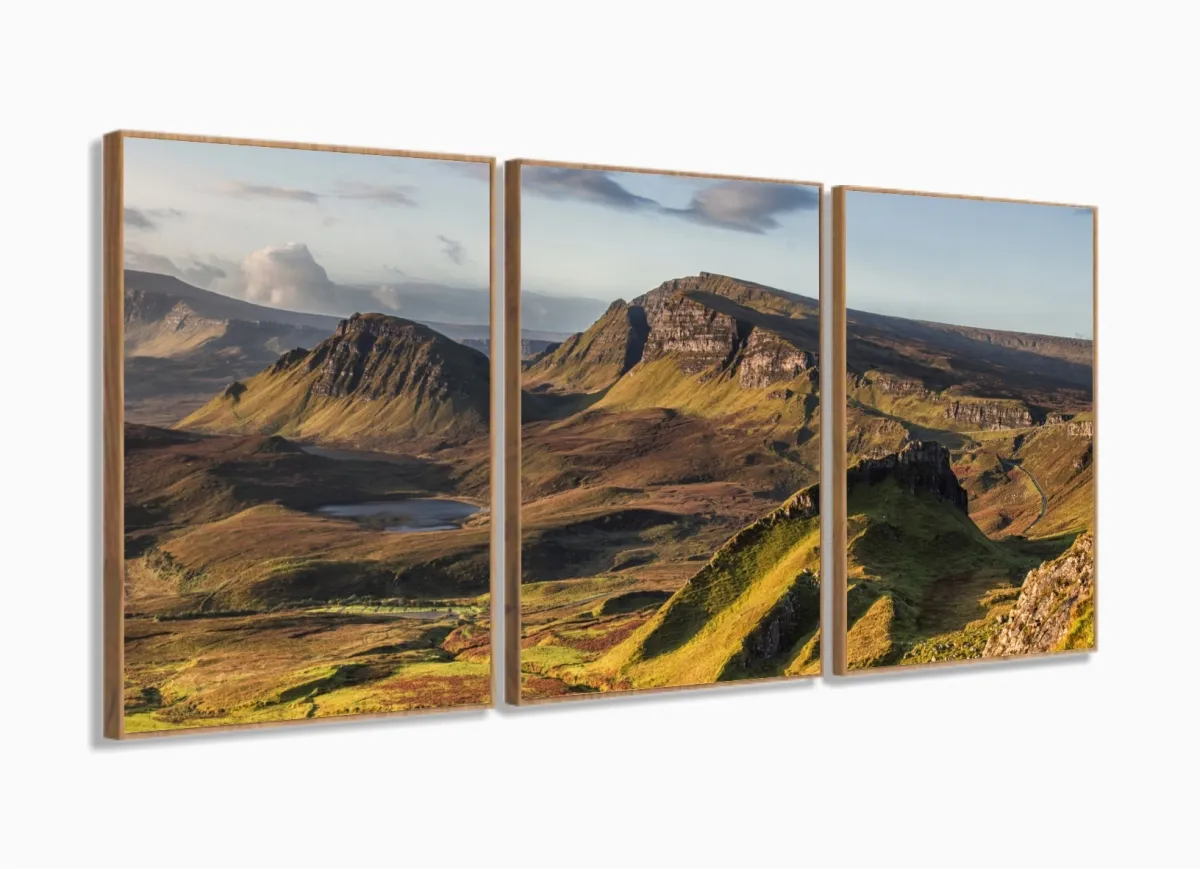 Quadro Decorativo Paisagens Canyon Mosaico Em Tecido120x60 mosaico com moldura filete Imagem