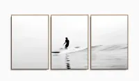 Quadro Decorativo Praia Onda Surf 120x60 3 peças com moldura filete - Foto 6