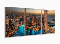 Quadro Decorativo Prédios Cidade Dubai ao Entardecer