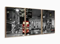 Quadro Decorativo Preto e Branco Cidades 120 x 60 cm m01 com moldura filete