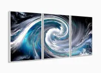 Quadro Decorativos Pinturas com 120x60 3 peças com moldura filete - Foto 4