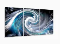 Quadro Decorativos Pinturas com 120x60 3 peças com moldura filete - Foto 5