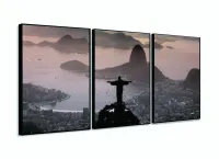 Quadro Rio De Janeiro Decorativo Sala Escritório 3 peças 120x60 com moldura filete - Foto 3